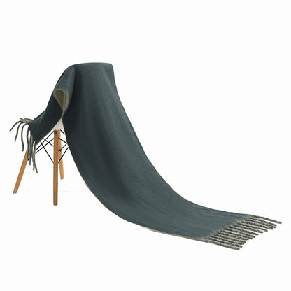 Two-tone winter scarf dark green & light green