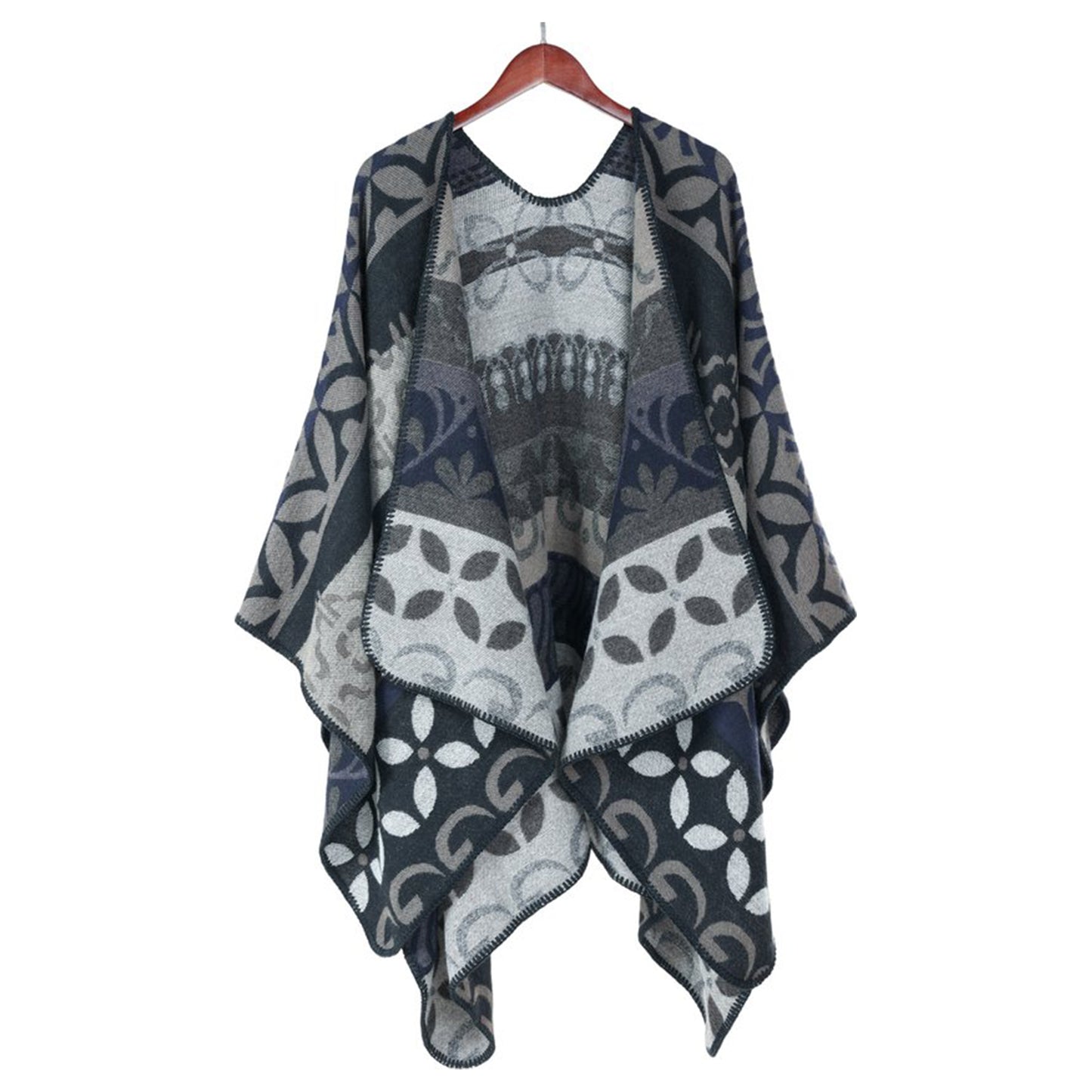 Emilie scarves  poncho  cape gray-anthracite shawl