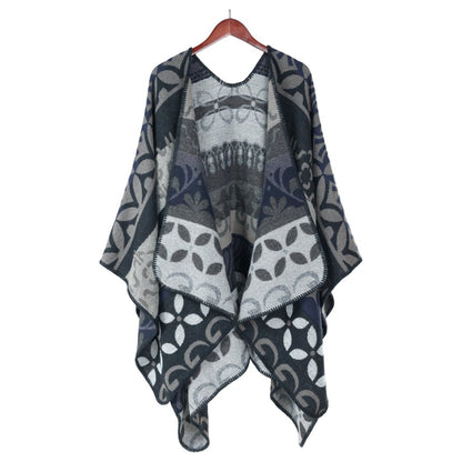Emilie scarves  poncho  cape gray-anthracite shawl