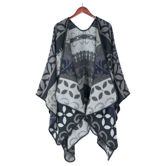 Emilie scarves  poncho  cape gray-anthracite shawl