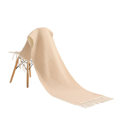 Winter scarf beige beige & off white