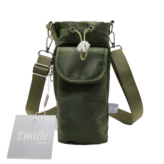 Sports water bottle bags–adjustable shoulder strap - Water-Resistant (23x14cm)-green