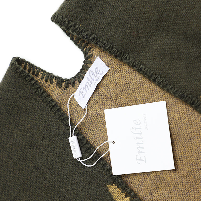 Winter Poncho  green and yellow