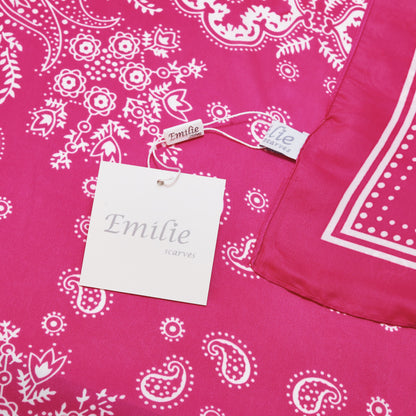 Square scarf pink print 70 x 70 cm