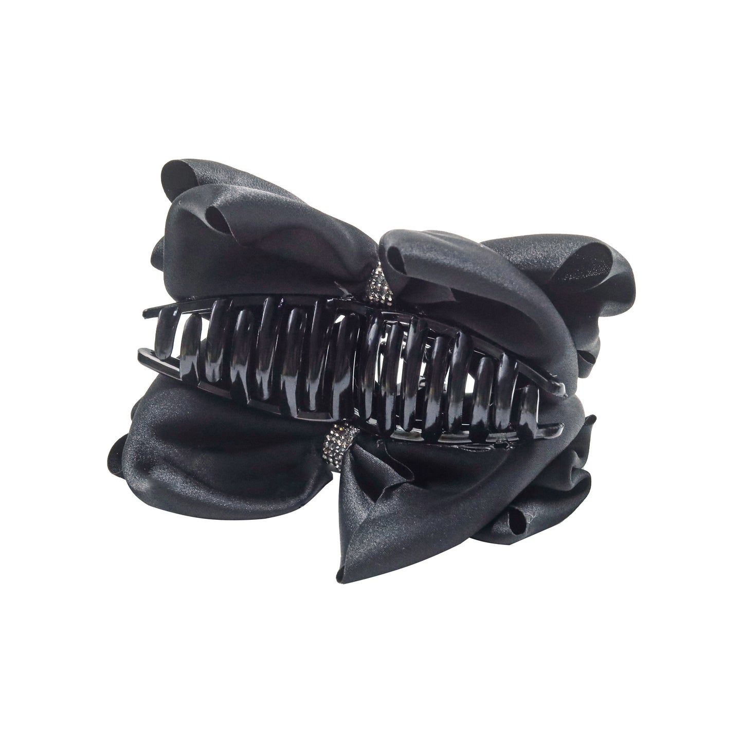 Hair clip black bow  black glitter