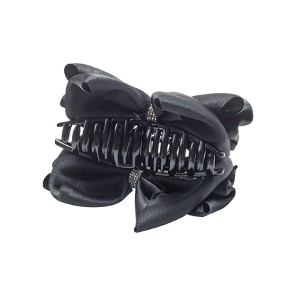 Hair clip black bow  black glitter