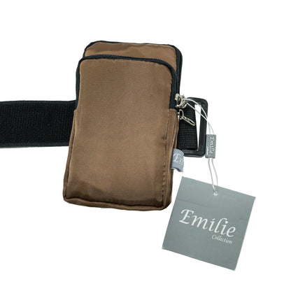 Sports Arm Phone Belt – Water-Resistant Running Armband (17x9cm)-brown