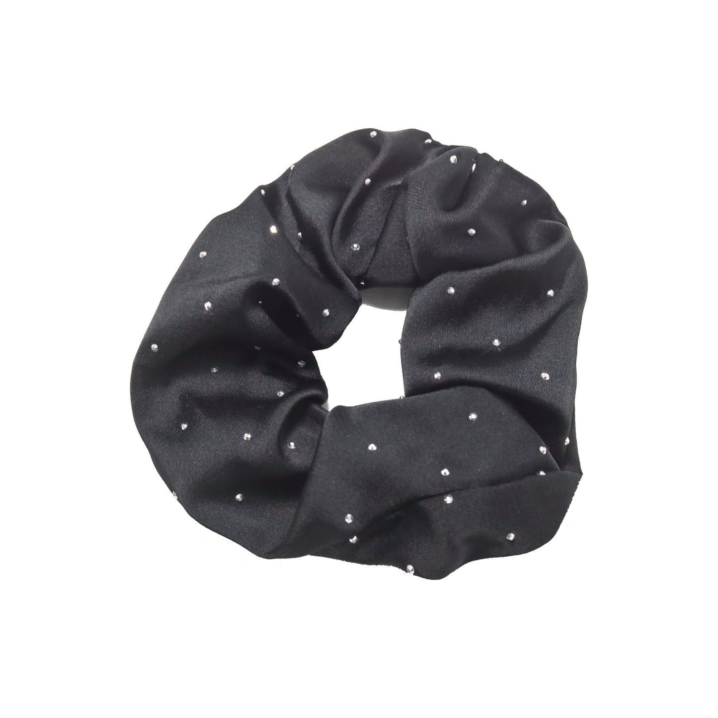 Scrunchie satin glitter rhinestones black brown beige set of 4