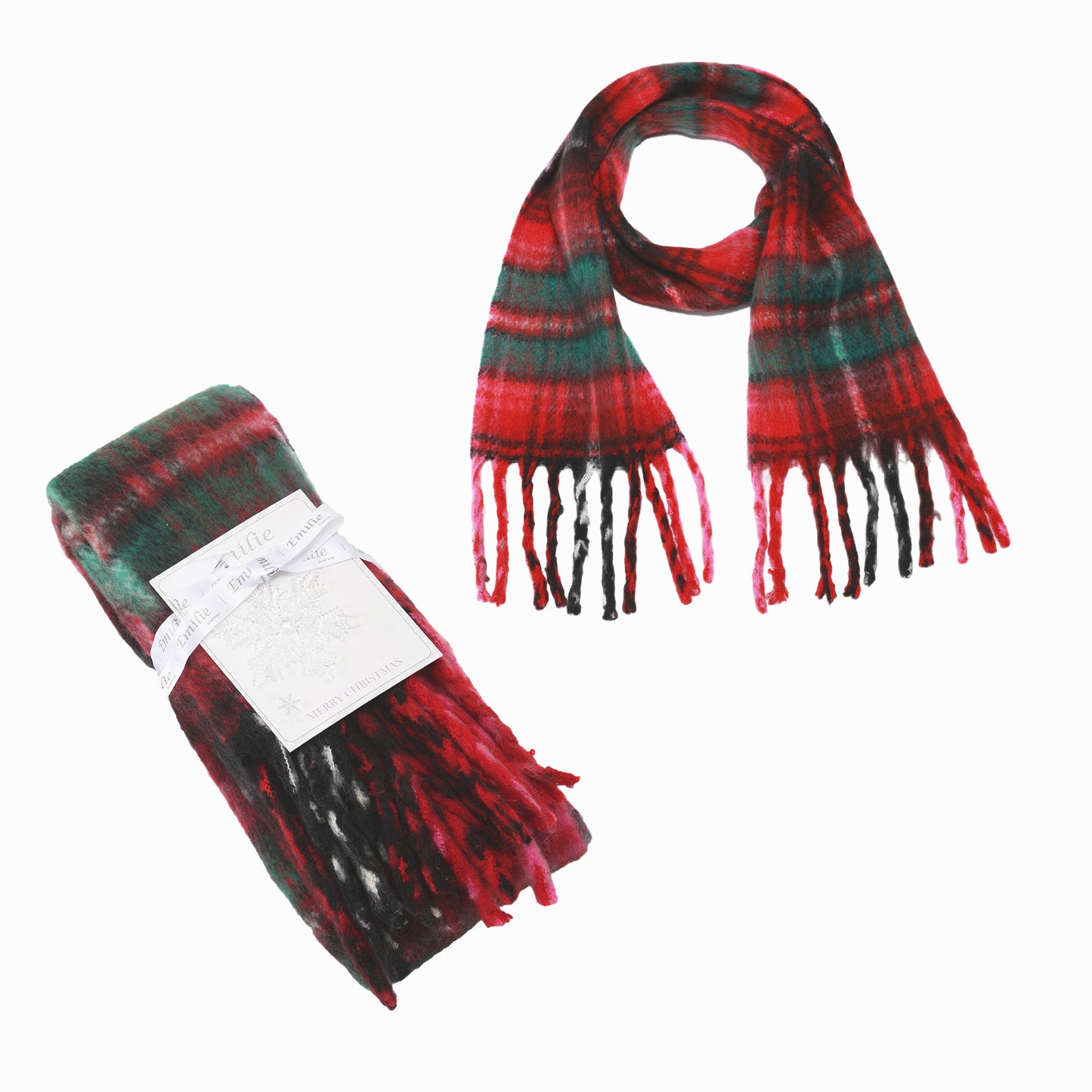Winter Christmas scarf  - green