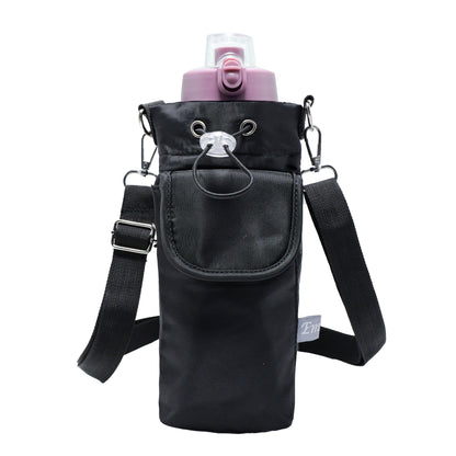 Sports water bottle bags–adjustable shoulder strap - Water-Resistant (23x14cm)-black