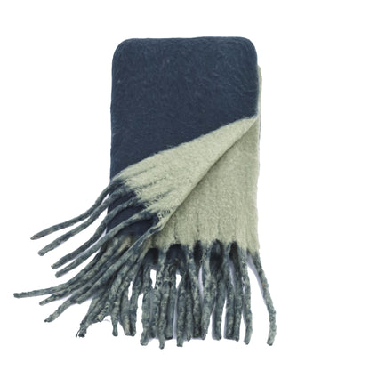 Two-tone winter scarf dark green & light green
