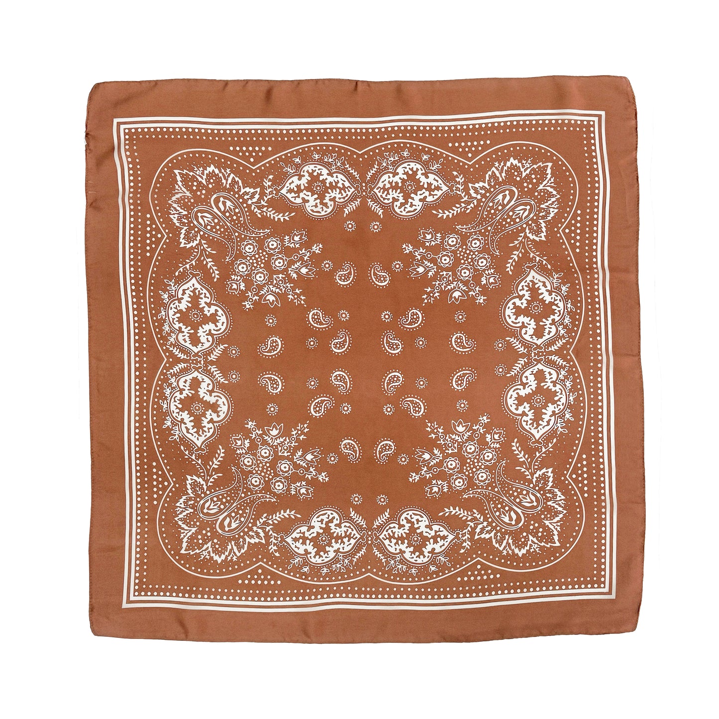 Square scarf brown print 70 x 70 cm