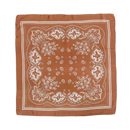 Square scarf brown print 70 x 70 cm