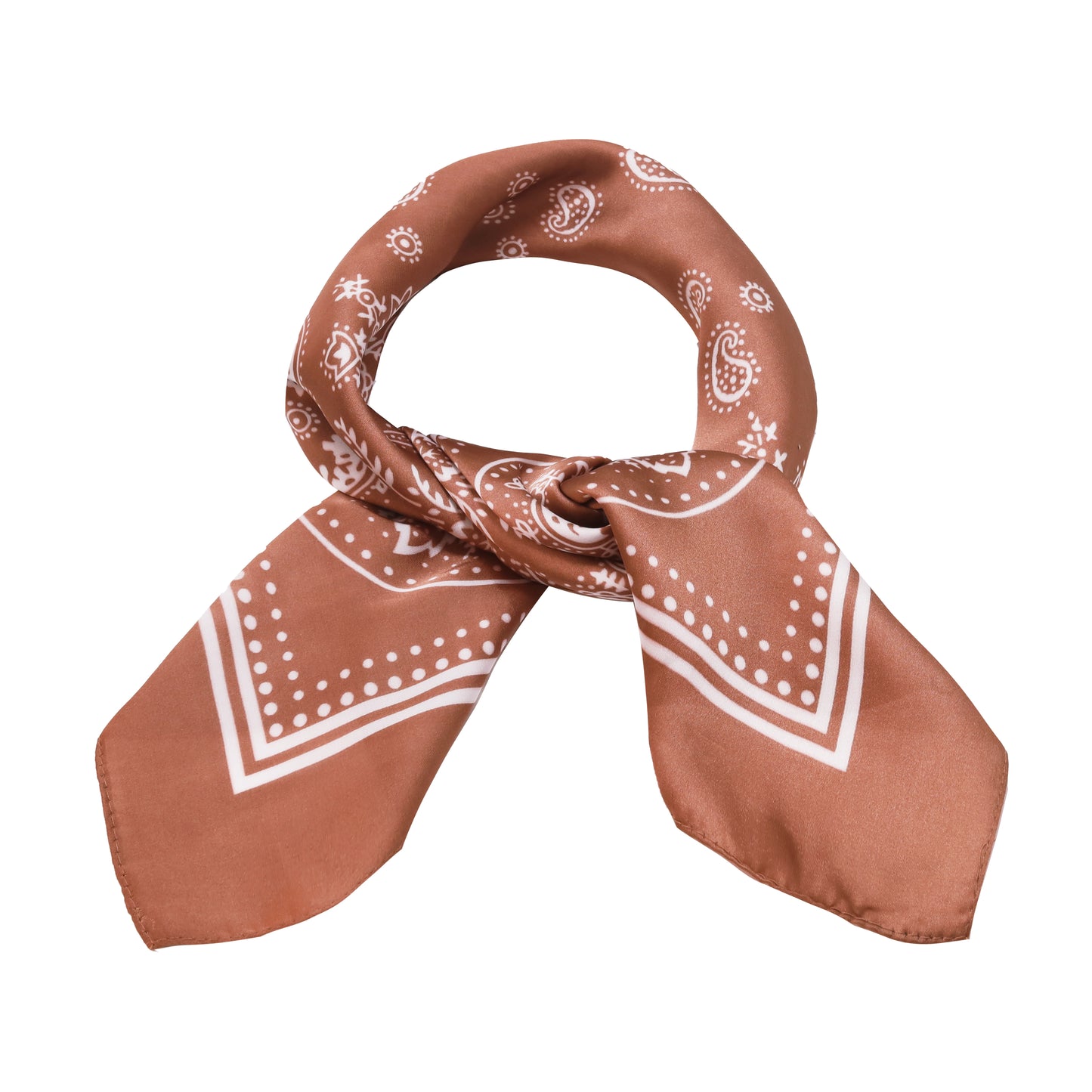 Square scarf brown print 70 x 70 cm