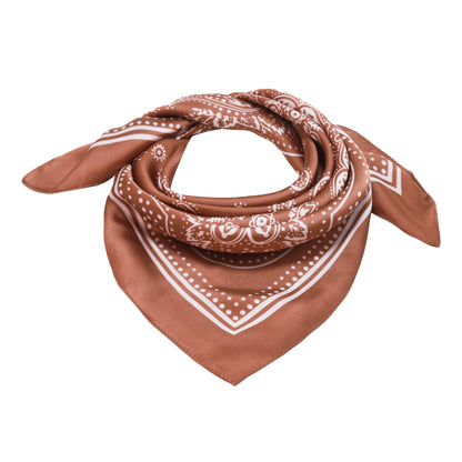 Square scarf brown print 70 x 70 cm
