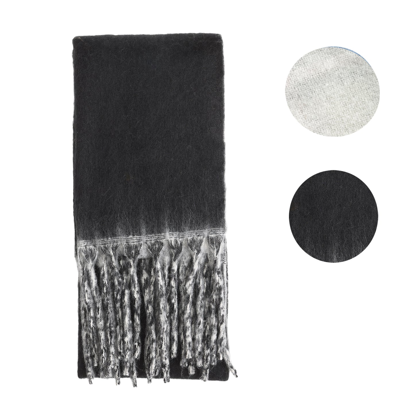 Two-tone winter scarf black & grey