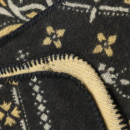 Winter Poncho black flower print