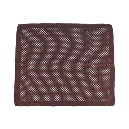 Scarf satin brown dot print square 70 x 70