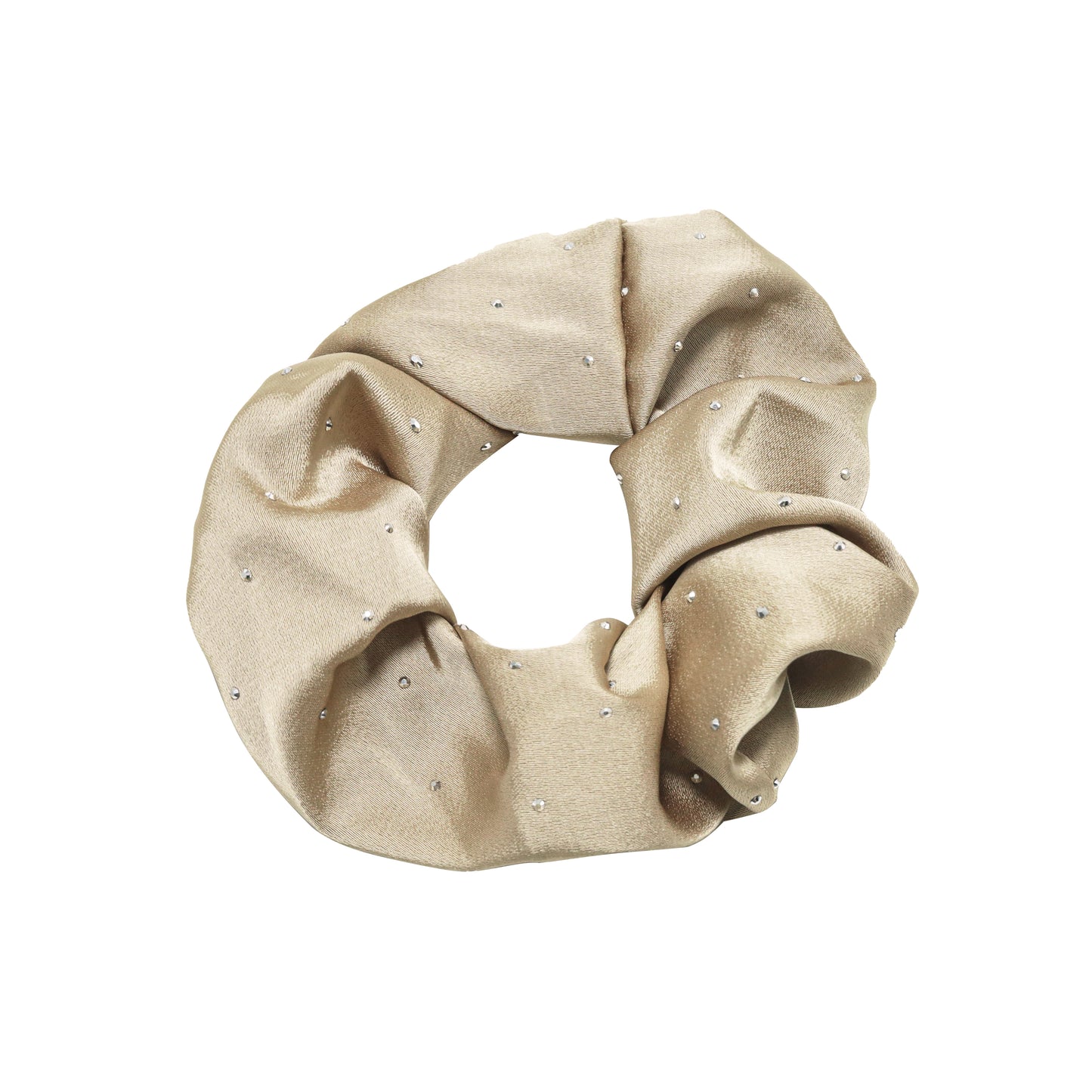 Scrunchie satin glitter rhinestones black brown beige set of 4