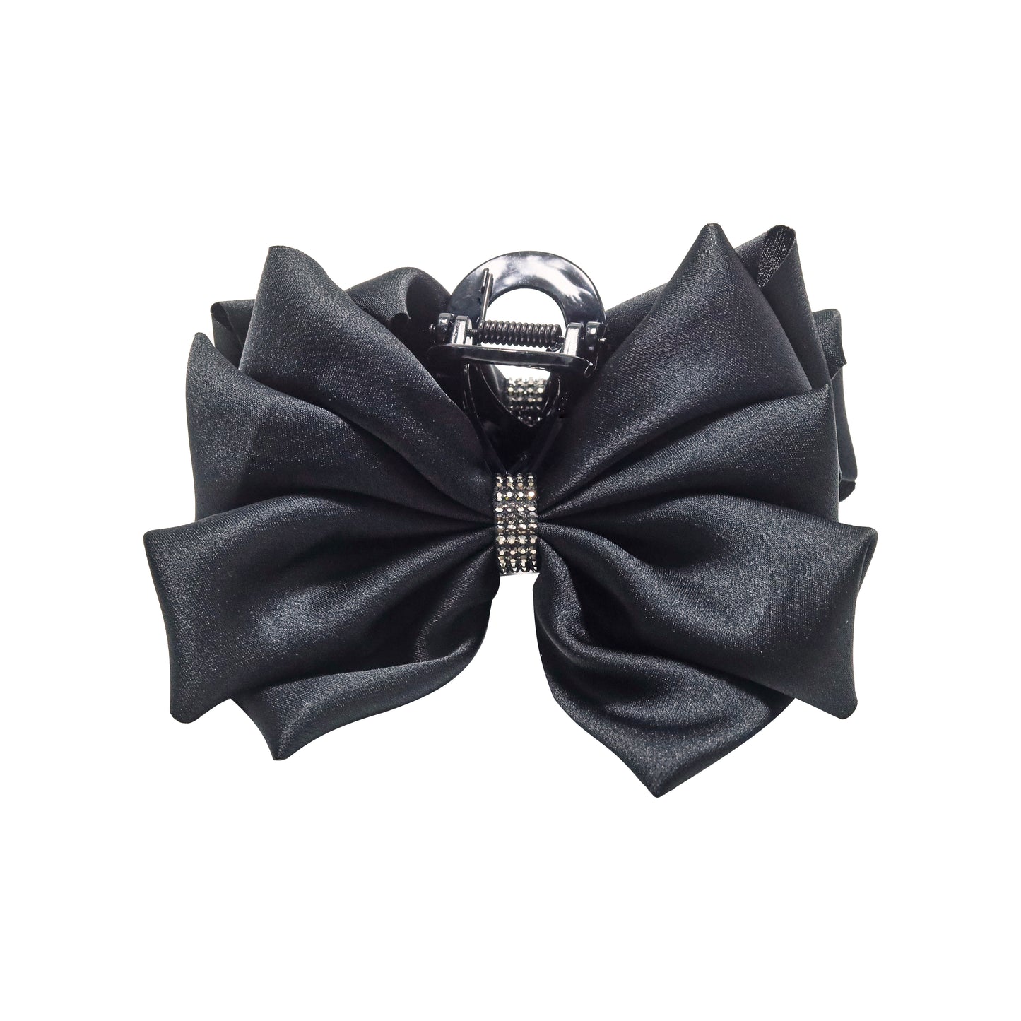 Hair clip black bow  black glitter