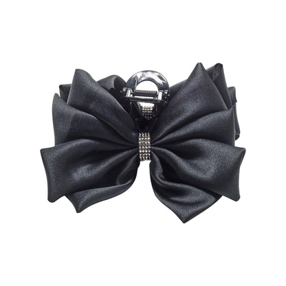 Hair clip black bow  black glitter