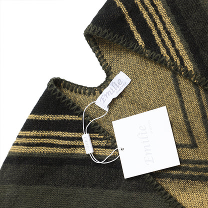 Winter Poncho green stripes