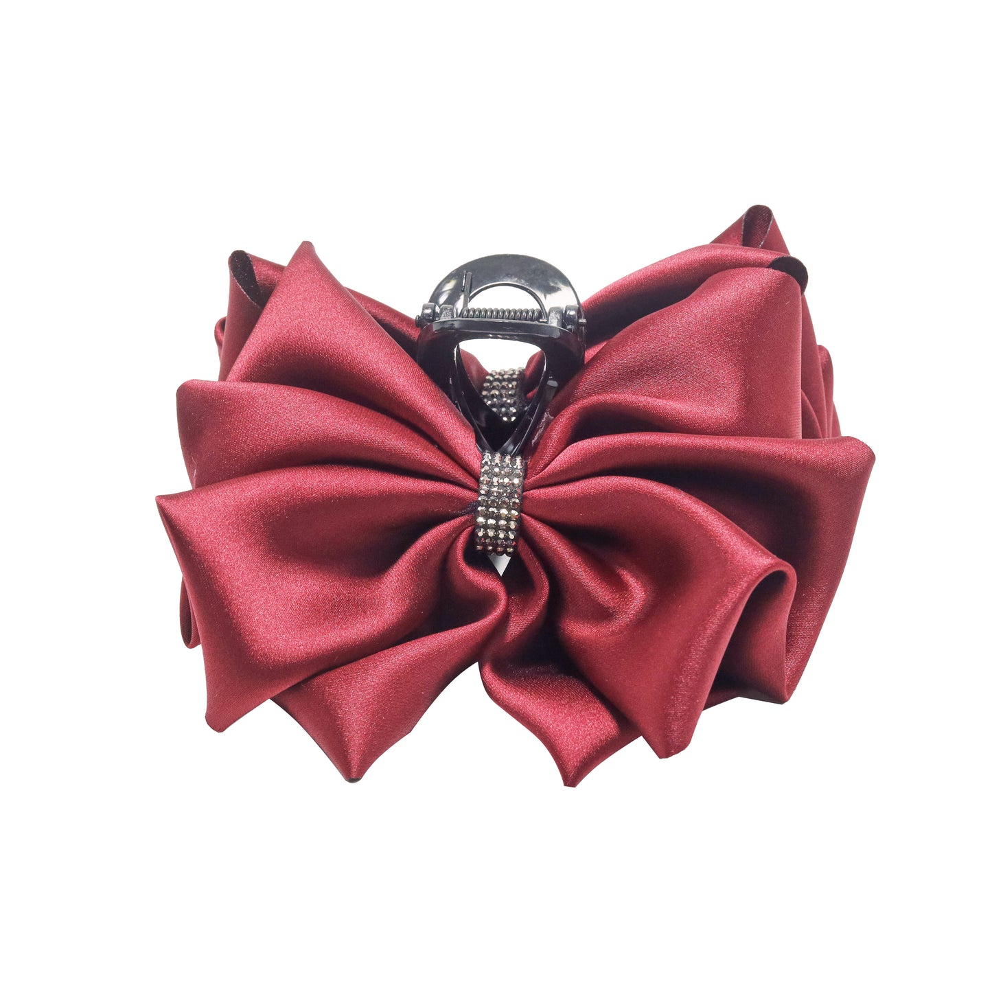 Hair clip bow wine red burgundy glitter