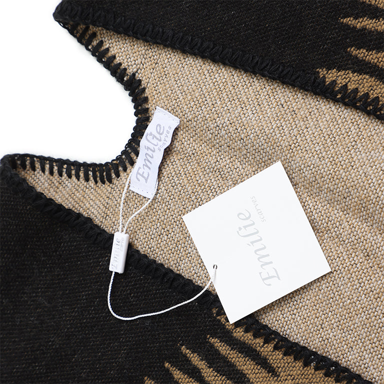 Winter Poncho  brown and black