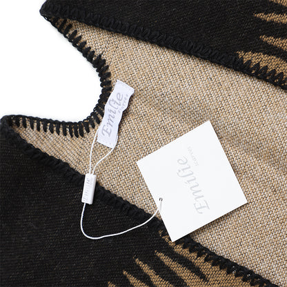 Winter Poncho  brown and black