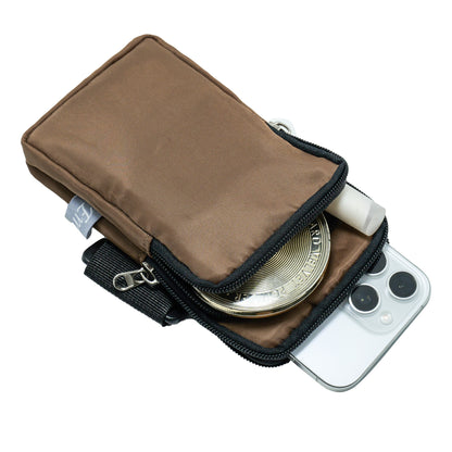 Sports Arm Phone Belt – Water-Resistant Running Armband (17x9cm)-brown