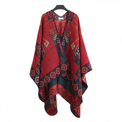 Winter Poncho red