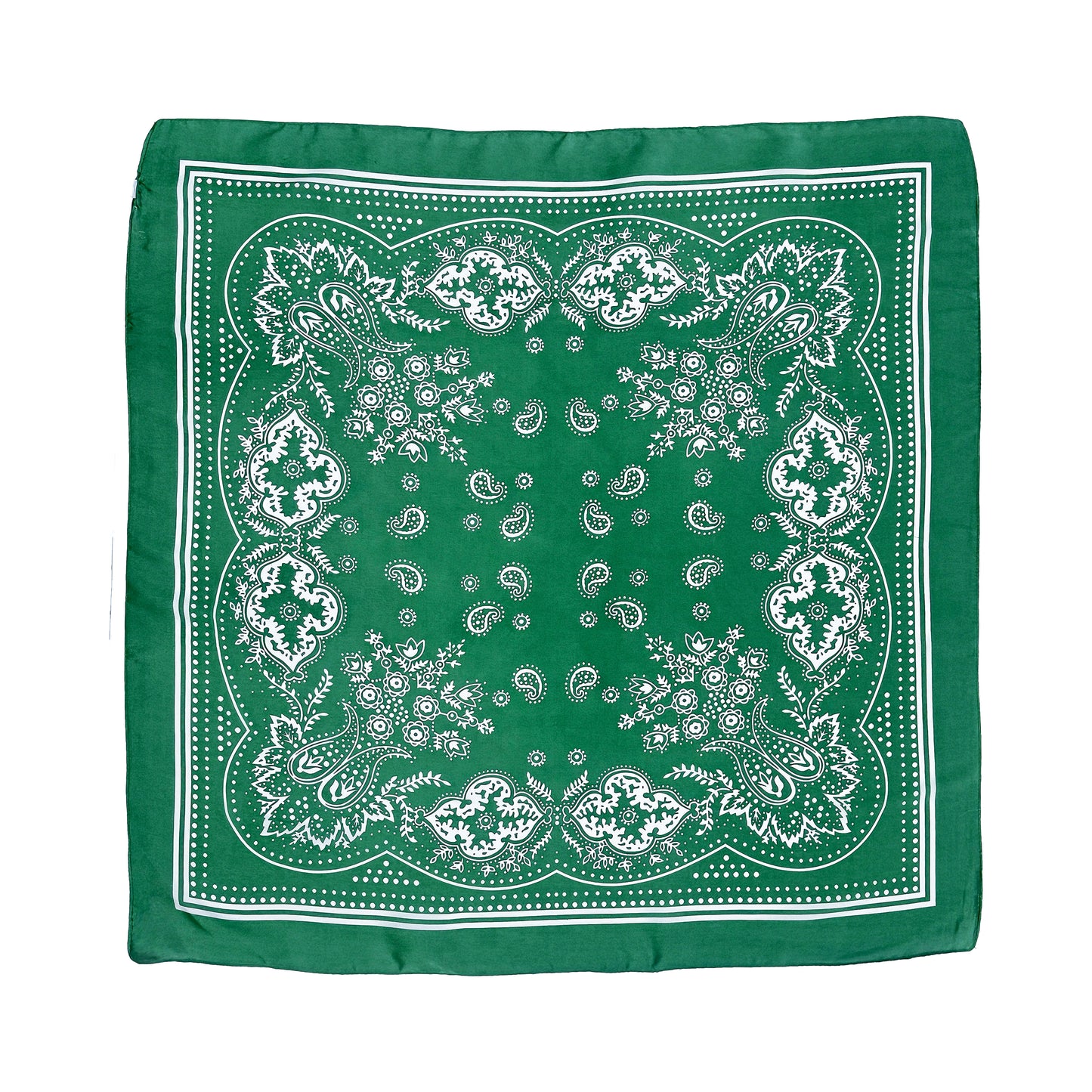Square scarf green print 70 x 70 cm