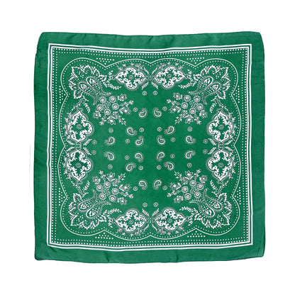 Square scarf green print 70 x 70 cm