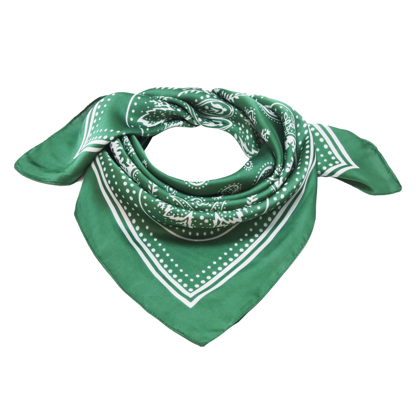 Square scarf green print 70 x 70 cm