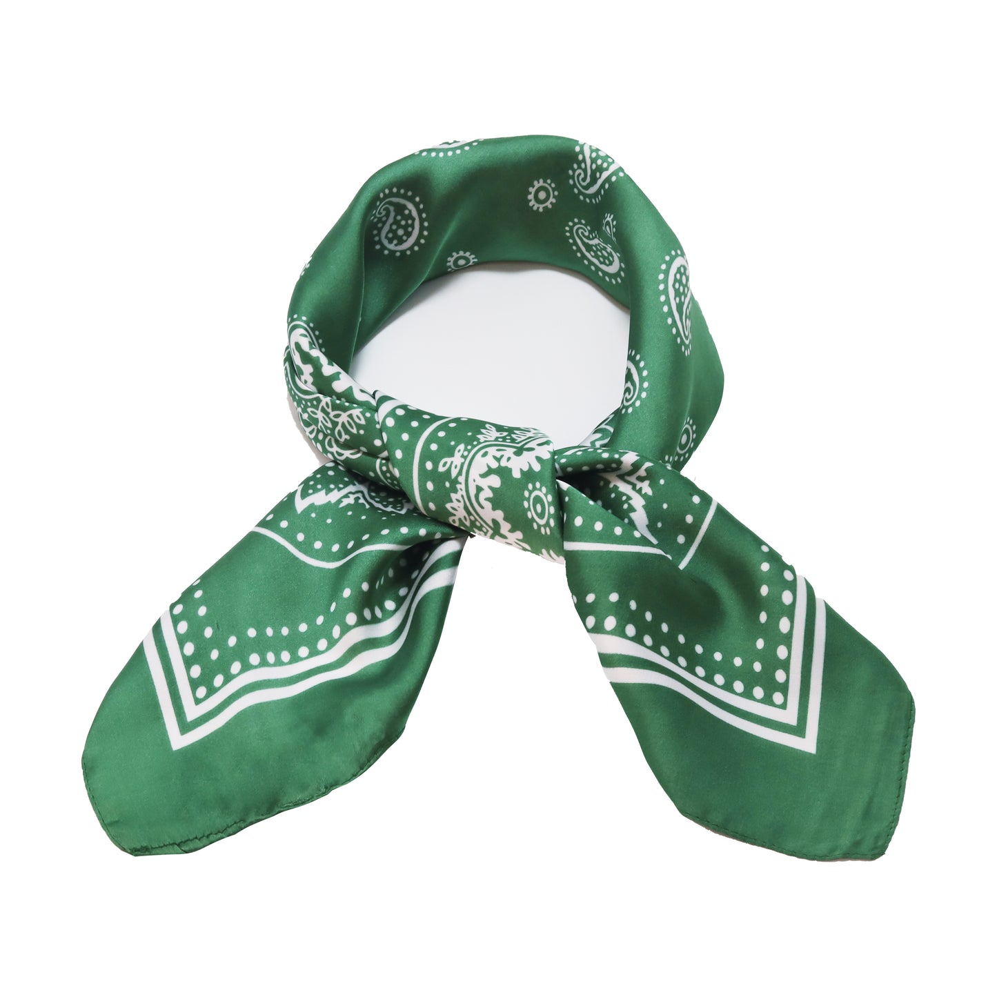 Square scarf green print 70 x 70 cm