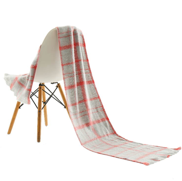 Winter scarf gray and red