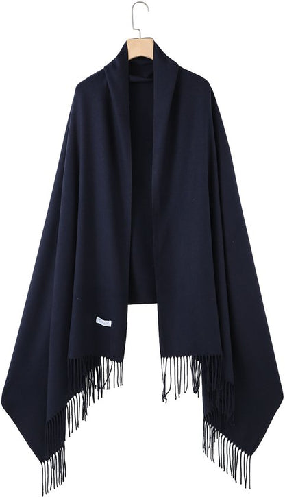 Blue shawl pashmina XL 100% recycled polyester 220cmX90cm