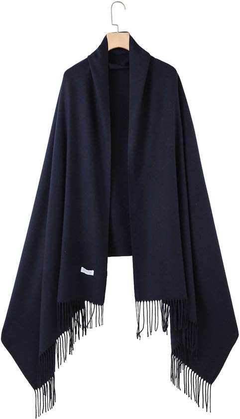 Blue shawl pashmina XL 100% recycled polyester 220cmX90cm