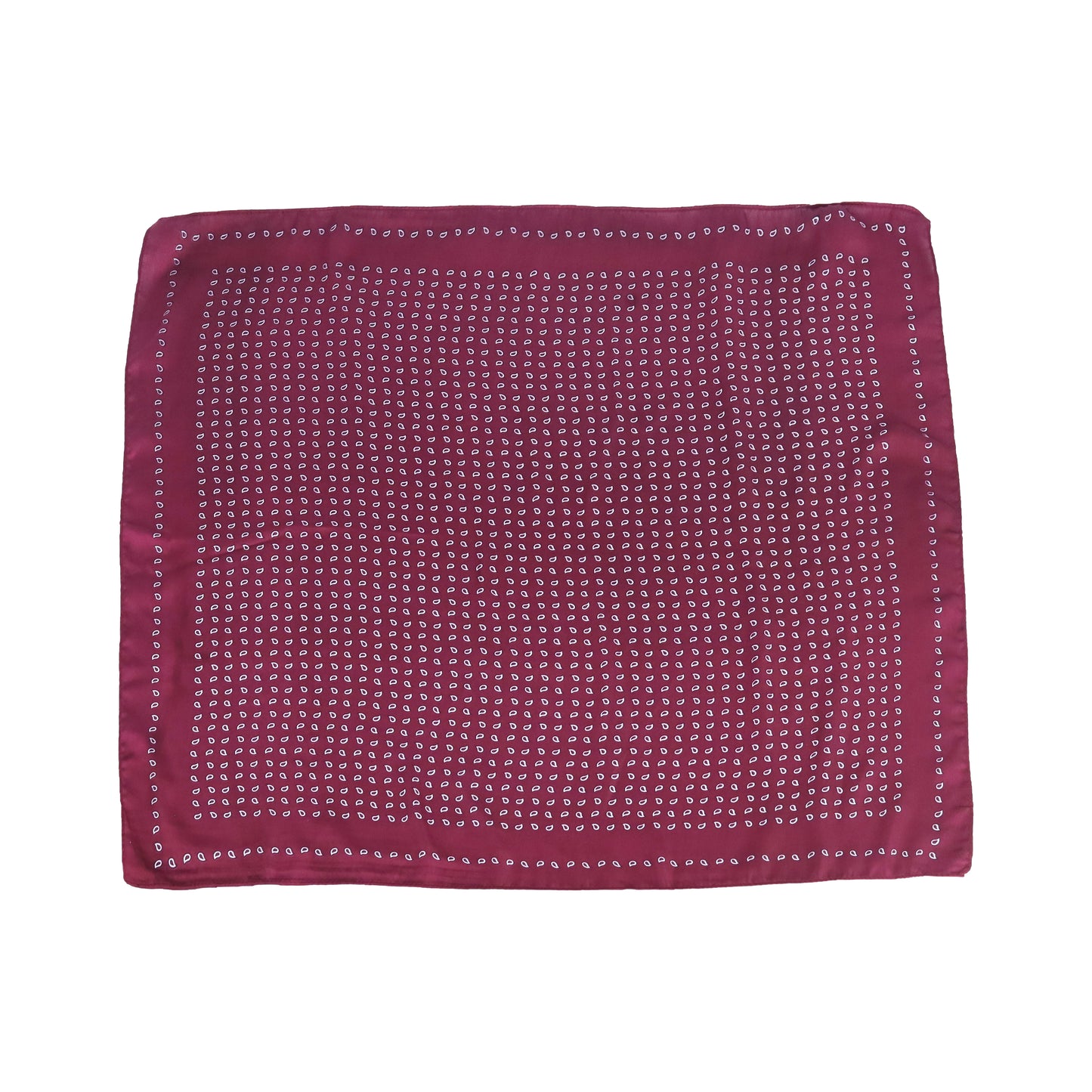 Scarf satin  burgundy  print  square 70 x 70 cm