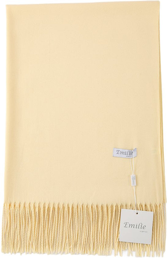 Vanilla yellow  shawl  pashmina  200X70CM 100% recycled polyester