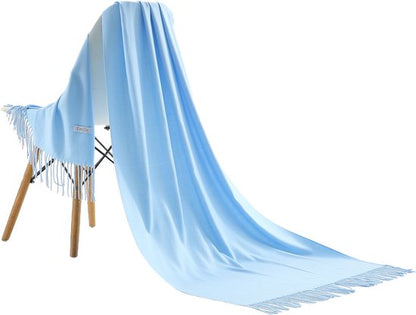 Pashmina  light blue 200X70CM 100% recycled polyester