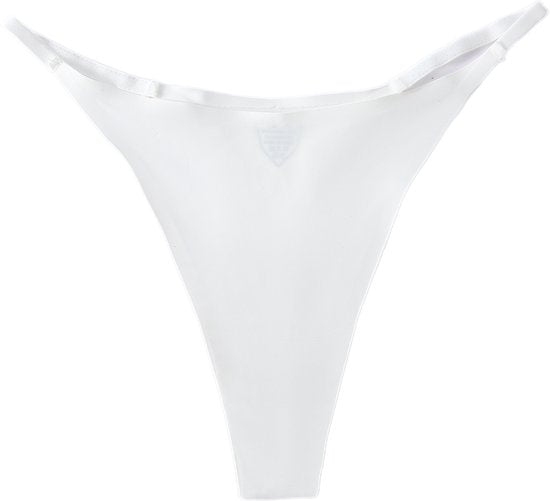 Thong set of 5 minimalist with narrow band white