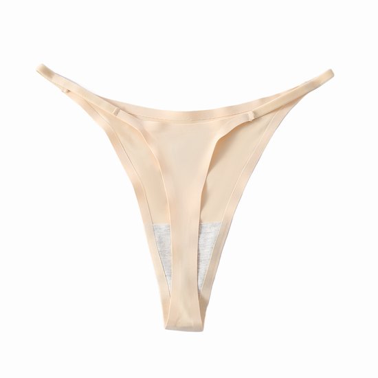 Thong Set of 5 Minimalist with narrow band beige