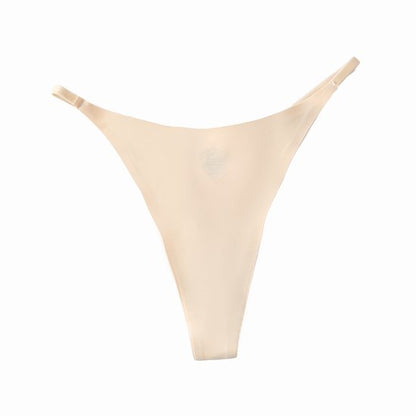 Thong Set of 5 Minimalist with narrow band beige