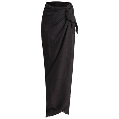 Pareo linen mix 190X120CM Black