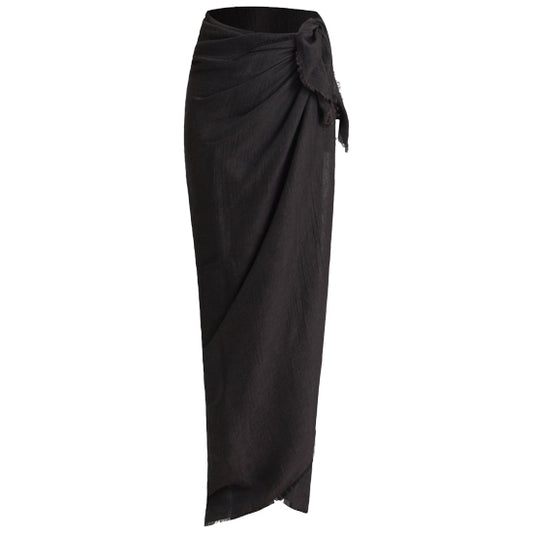 Pareo linen mix 190X120CM Black