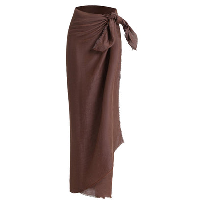 Pareo linen mix 190X120CM brown
