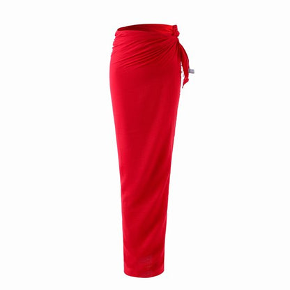 Pareo red long viscose mix