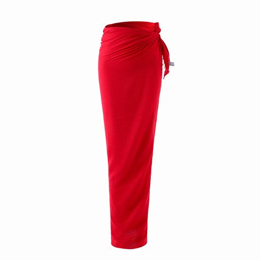 Pareo red long viscose mix
