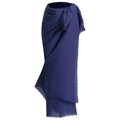 Pareo  linen mix  190CMX120CM  navy blue